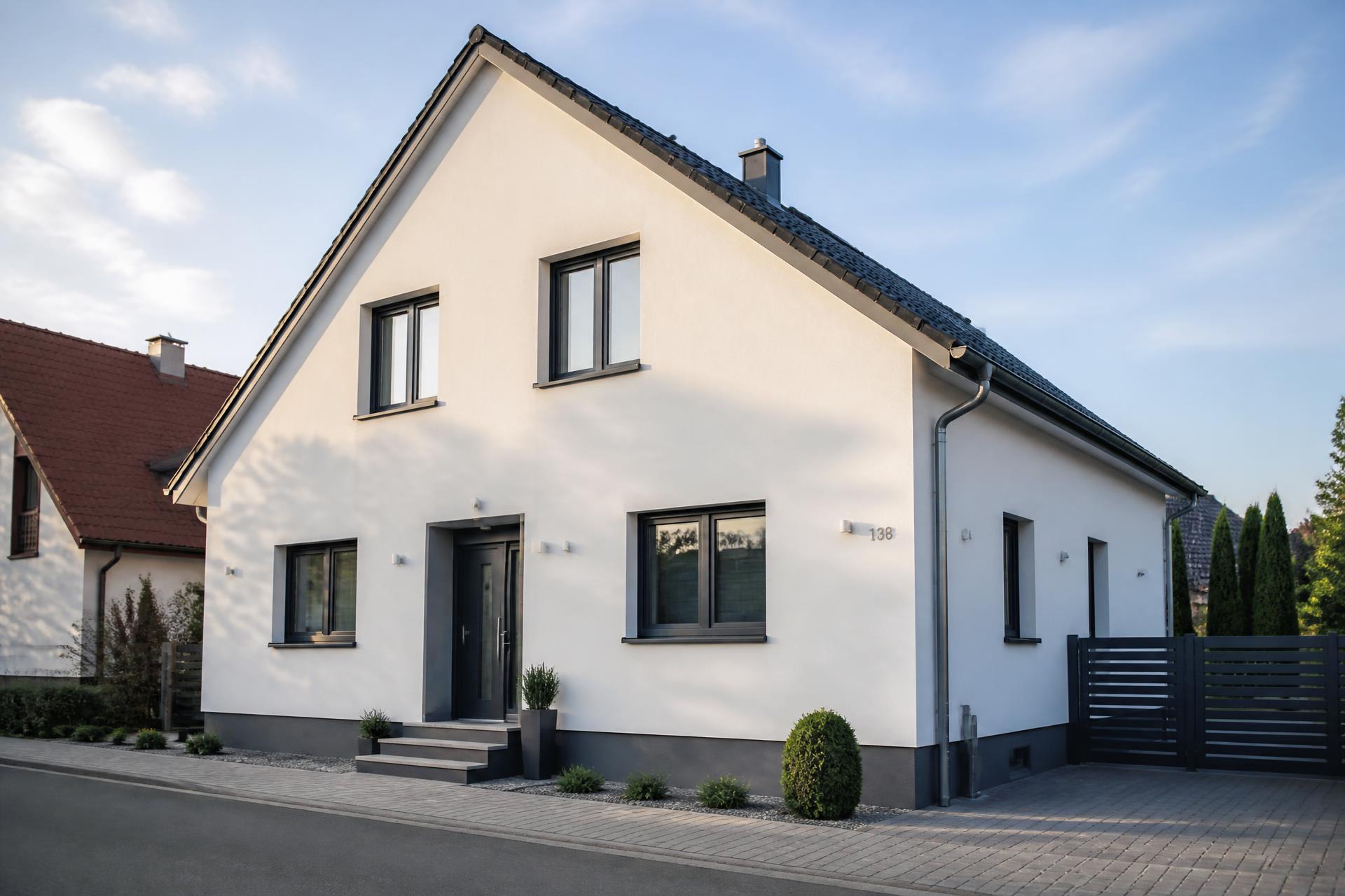 Chantier de rénovation de façade avec échafaudage